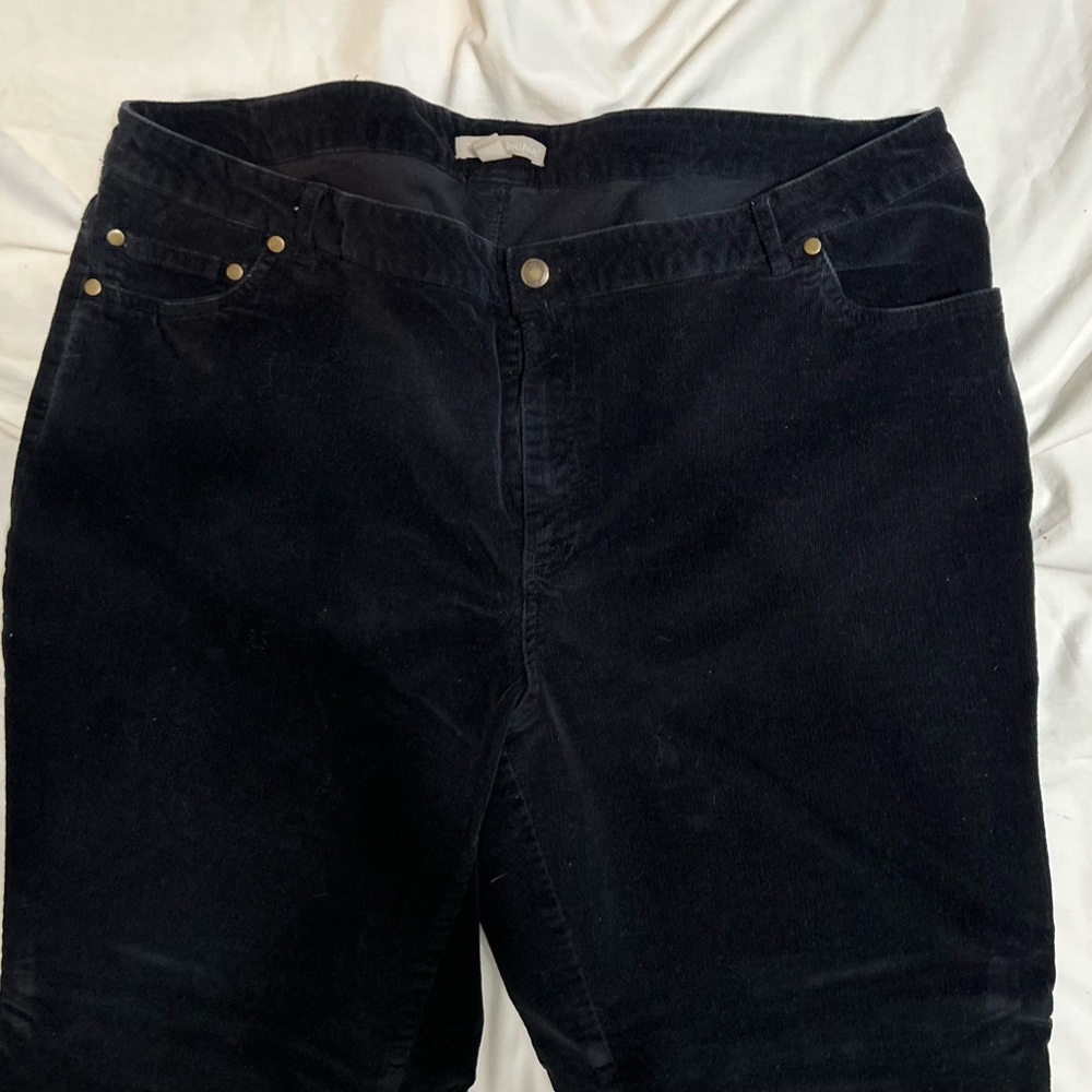 Woman Within Black Five Pocket Corduroy Jeans/Pants Size 22W Petite